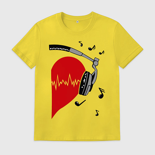 Мужская футболка Влюбленный меломан / Желтый – фото 1