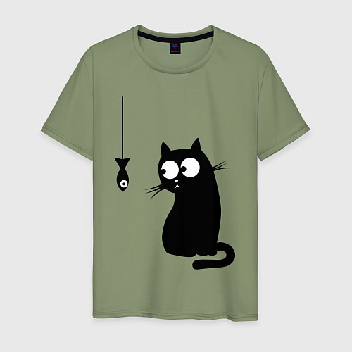 Мужская футболка Кот и рыба / Авокадо – фото 1