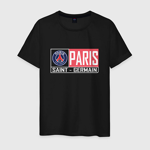 Мужская футболка Paris Saint-Germain - New collections / Черный – фото 1