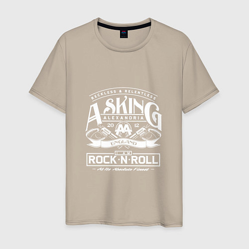 Мужская футболка Asking Alexandria: Rock'n'Roll / Миндальный – фото 1