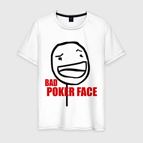 Мужская футболка Bad poker face / Белый – фото 1