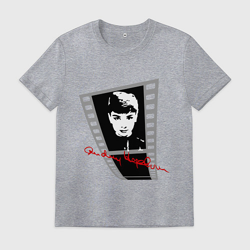 Мужская футболка Одри Хопберн актриса / Меланж – фото 1