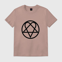 Футболка хлопковая мужская HIM Symbol, цвет: пыльно-розовый