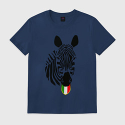 Футболка хлопковая мужская Juventus Zebra, цвет: тёмно-синий