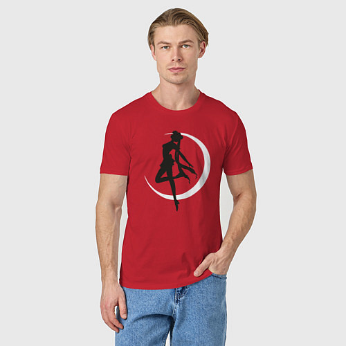 Мужская футболка Луна / Красный – фото 3