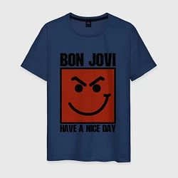 Футболка хлопковая мужская Bon Jovi: Have a nice day, цвет: тёмно-синий