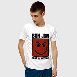 Футболка хлопковая мужская Bon Jovi: Have a nice day, цвет: белый — фото 2
