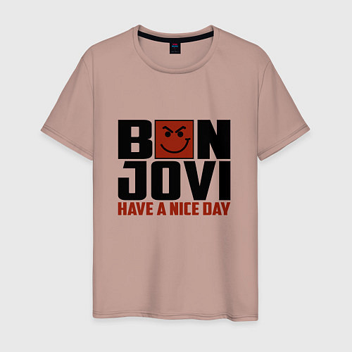 Мужская футболка Bon Jovi: Nice day / Пыльно-розовый – фото 1