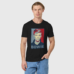 Футболка хлопковая мужская Bowie Poster, цвет: черный — фото 2