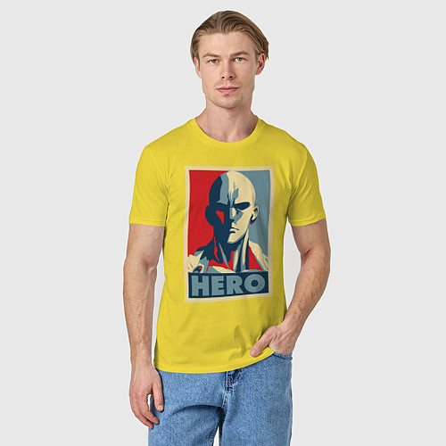 Мужская футболка Saitama Hero / Желтый – фото 3