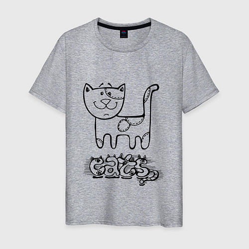Мужская футболка Cats / Меланж – фото 1