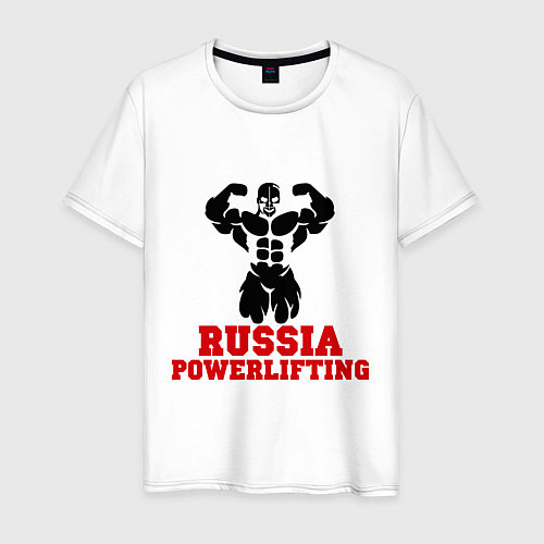 Мужская футболка Russia Powerlifting / Белый – фото 1