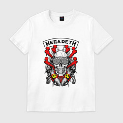 Футболка хлопковая мужская Megadeth Rocker, цвет: белый