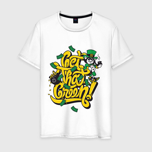 Мужская футболка Get that green / Белый – фото 1