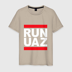 Футболка хлопковая мужская Run UAZ, цвет: миндальный