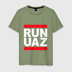 Футболка хлопковая мужская Run UAZ, цвет: авокадо