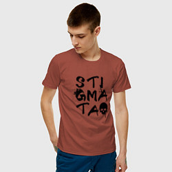 Футболка хлопковая мужская Stigmata, цвет: кирпичный — фото 2