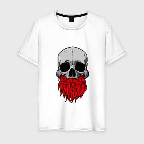 Мужская футболка Череп с красной бородой / Белый – фото 1