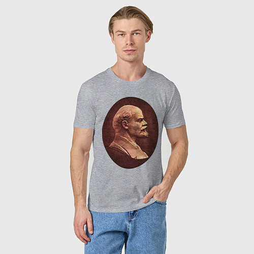 Мужская футболка Ленин с купюры / Меланж – фото 3