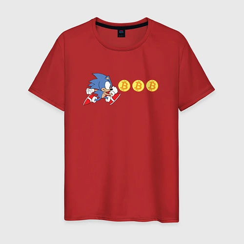 Мужская футболка Монетный Соник / Красный – фото 1