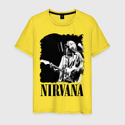 Футболка хлопковая мужская Black Nirvana, цвет: желтый