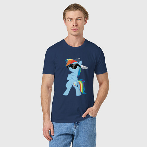 Мужская футболка Крутая пони / Тёмно-синий – фото 3