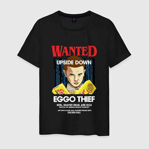 Мужская футболка Wanted: Eggo Thief / 11 / Черный – фото 1