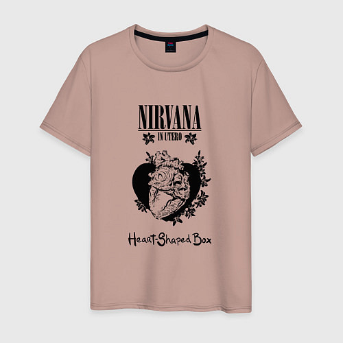 Мужская футболка Nirvana in utero сердце / Пыльно-розовый – фото 1