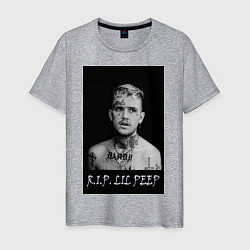 Футболка хлопковая мужская RIP Lil Peep, цвет: меланж