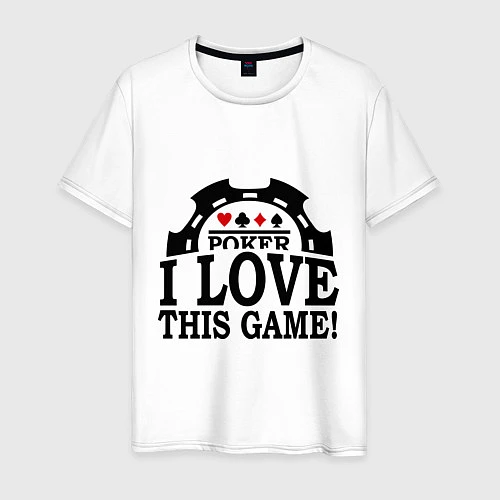 Мужская футболка Poker: I love this game / Белый – фото 1