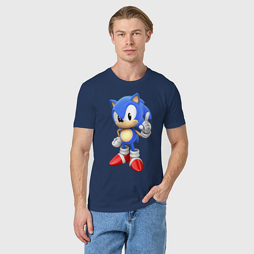 Мужская футболка Classic Sonic / Тёмно-синий – фото 3