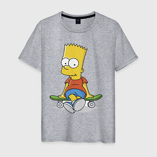 Мужская футболка Барт на скейте / Меланж – фото 1