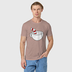 Футболка хлопковая мужская Red Cuphead, цвет: пыльно-розовый — фото 2