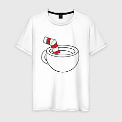 Футболка хлопковая мужская Red Cuphead, цвет: белый