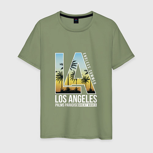 Мужская футболка Los Angeles Summer / Авокадо – фото 1