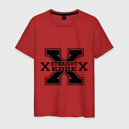 Мужская футболка SXe: Streght edge / Красный – фото 1