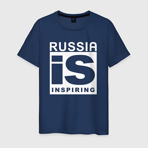 Мужская футболка RUSSIA IS INSPIRING / Тёмно-синий – фото 1