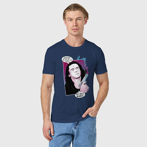 Мужская футболка Томми Вайсо / Тёмно-синий – фото 3