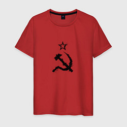 Футболка хлопковая мужская СССР: Серп и молот, цвет: красный