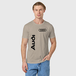 Футболка хлопковая мужская Audi Style, цвет: миндальный — фото 2