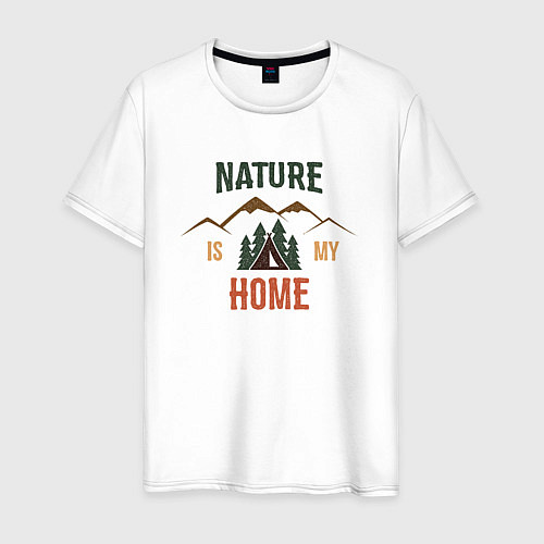 Мужская футболка Nature is my home / Белый – фото 1