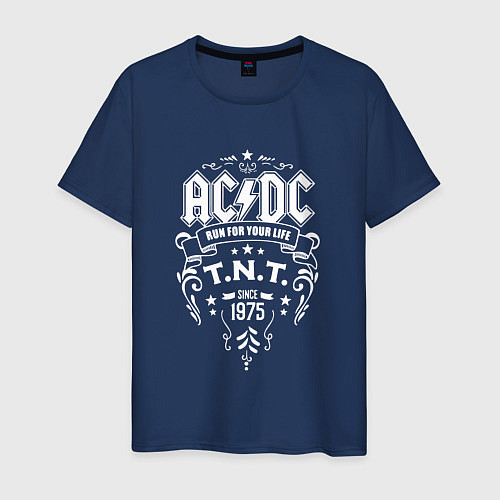 Мужская футболка AC/DC: Run For Your Life / Тёмно-синий – фото 1