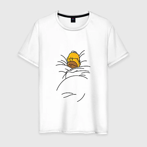 Мужская футболка Спящий Гомер / Белый – фото 1