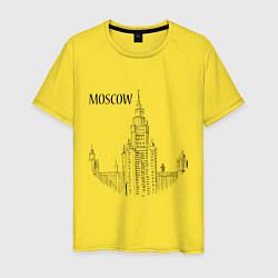 Футболка хлопковая мужская Moscow MSU, цвет: желтый