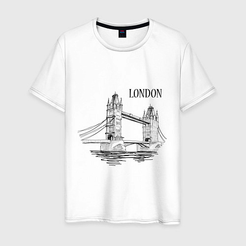 Мужская футболка LONDON (эскиз) / Белый – фото 1