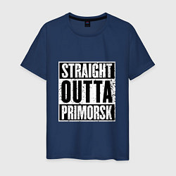 Футболка хлопковая мужская Straight Outta Primorsk, цвет: тёмно-синий