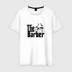 Футболка хлопковая мужская The Barber Godfather, цвет: белый