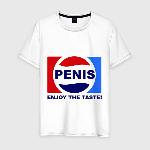 Мужская футболка Penis. Enjoy the taste / Белый – фото 1