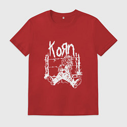 Футболка хлопковая мужская Korn, цвет: красный