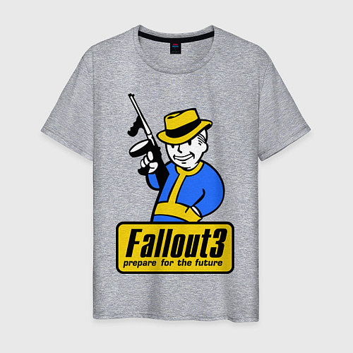 Мужская футболка Fallout 3 Man / Меланж – фото 1